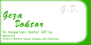 geza doktor business card